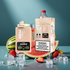 Razz Bar 40000 Puffs Disposable Vape WASSERMELONE EIS & COLA EIS mit Power Screen Display, 1.0Ω×2 Mesh Coil, 650mAh Battery, Type-C Port, 2%/5% Nikotin