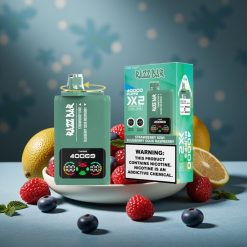 Razz Bar 40000 Puffs Einweg-Vape ERDBEERE KIWI & BLAUBEERE SAURE HIMBEERE Power Screen Display 1.0Ω×2 Mesh Coil 650 Mah Type-C 2%/5% Nikotin