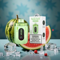Razz Bar 50K Puffs Wegwerf-Vape Wassermelone-Eis 1.0 Ohm Mesh Coil 650mAh Type-C 2% Nikotin