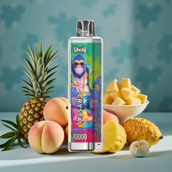UWIN Crystal 10000 Puffs Pfirsich Mango Ananas 18ml 650mAh Typ-C RGB 0,8 Ohm Mesh