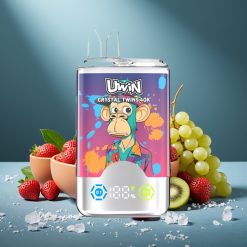 UWIN Crystal Twins 40000 Puffs Erdbeere Kiwi Traube Eis Doppelflavor Mesh 0,6 Ohm 32ml Typ-C 850mAh